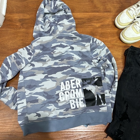 Abercrombie and Fitch Fleece lined Jacket Blue Camo - Picture 5 of 9